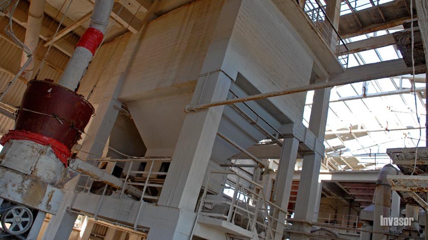 Interiores de la fábrica de yeso