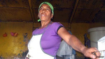 Mujer cocinera en su faena