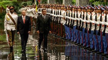 Presidente de Etiopia en Cuba