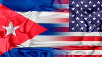 Banderas de Cuba y EE.UU.