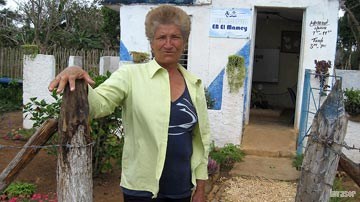 Marlene Espinosa operadora de la máquina de bombeo de agua en El Mamey