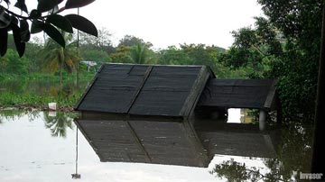 Casa con agua ras del techo