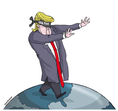 Caricatura de Donald Trump