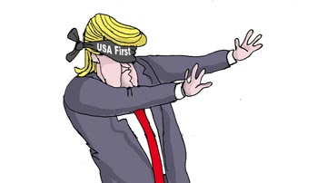 Caricatura de Donald Trump