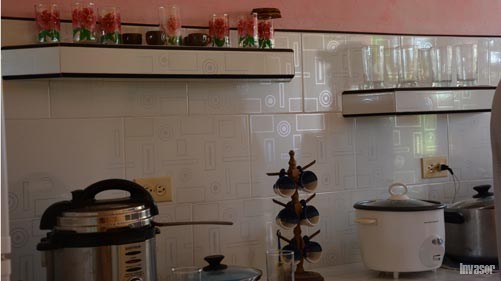 Cocina de uno de los demnificados reconstruida tras el huracán Irma