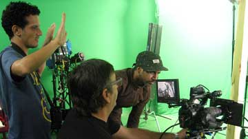 Personas en set de grabación