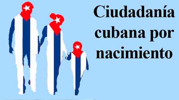Cartel sobre derecho a ciudadanía cubana por nacimiento