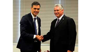 Presidente de Cuba y Espeña en la ONU