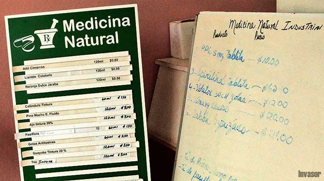 Productos medicinales descritos en un cartel
