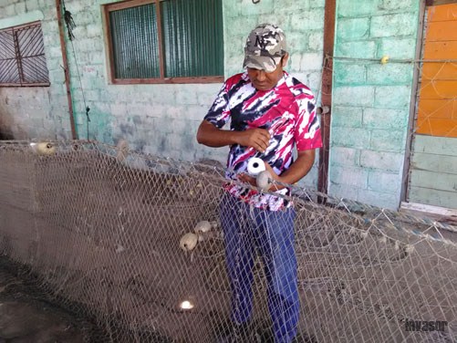 Hombre con maya de pesca