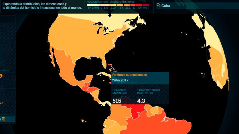 Mapa de homicidios en el mundo