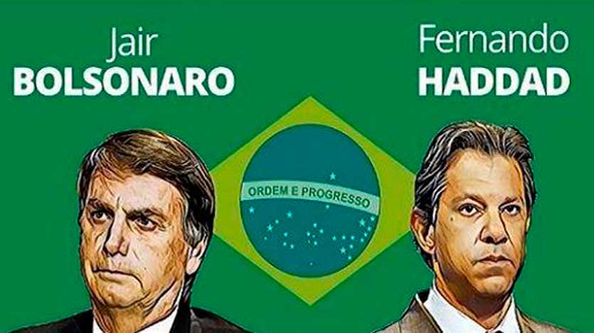 Cartel sobre elecciones en Brasil