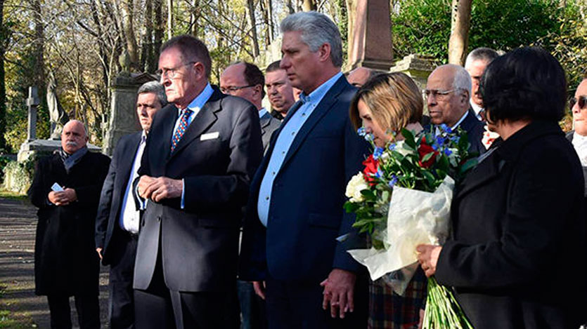 Presidente cubano rinde tributo a Karl Marx