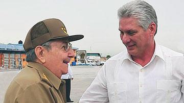 Raúl Castro y Miguel Díaz Canel