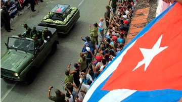 Féretro con las cenizas de Fidel