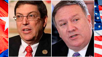 Bruno Rodríguez y Michael Pompeo