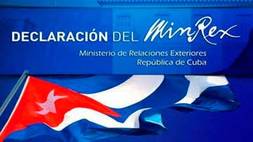 Declaración del Ministerio de Relaciones Internacionales
