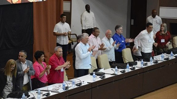 Miguel Díaz-Canel Bermúdez en el Congreso de la CTC