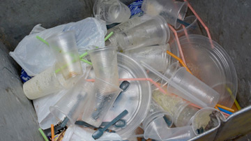 Vasos, platos y cucharas