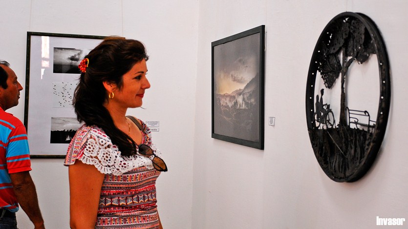 Galería de arte, mujer, salón de paisaje