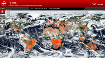 Vista satelital del plantea