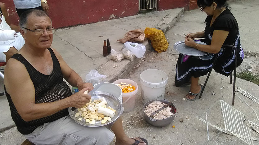 Pelando viandas