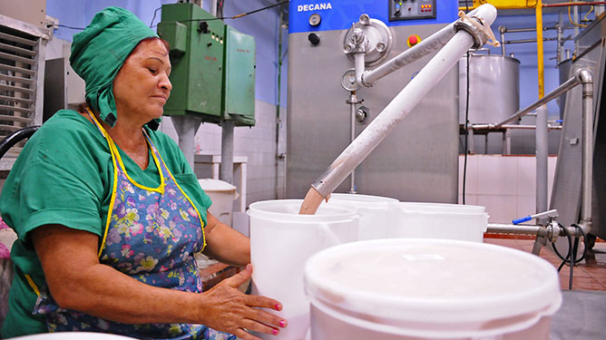  producción de helado