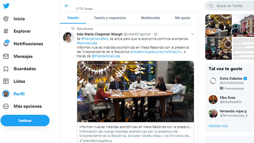  Perfil de twiter