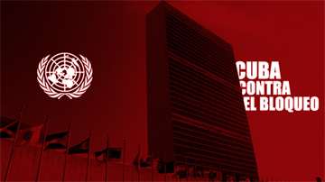 Cartel Bloqueo a Cuba