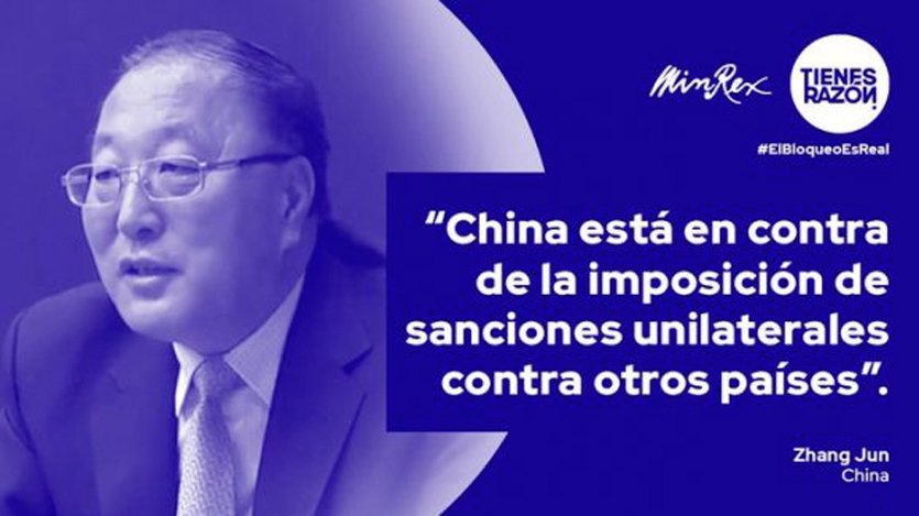 Cartel Bloqueo a Cuba