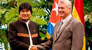 Evo Morales y Miguel Díaz-Canel