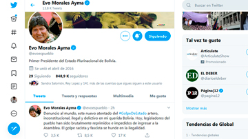 Evo Morales, Twitter