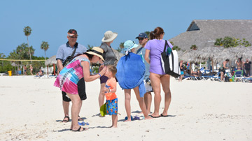 Turistas en la playa