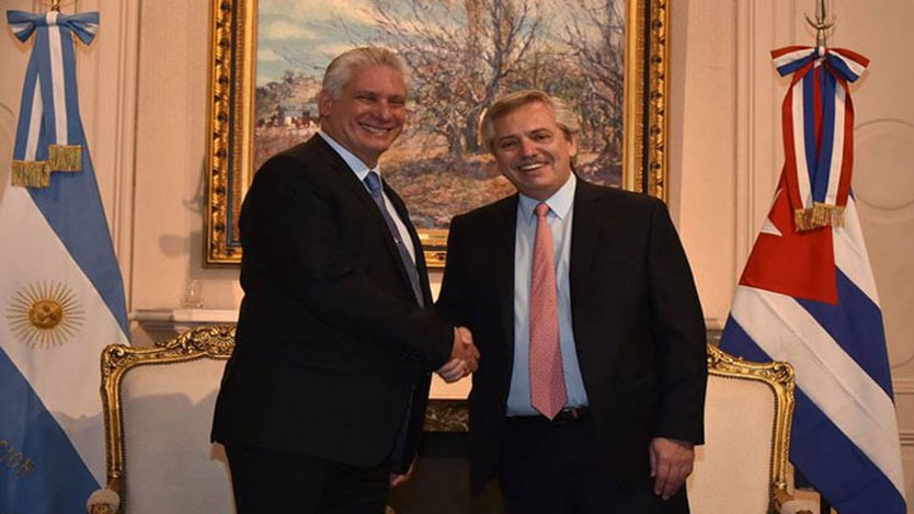 Presidentes de Cuba y Argentina