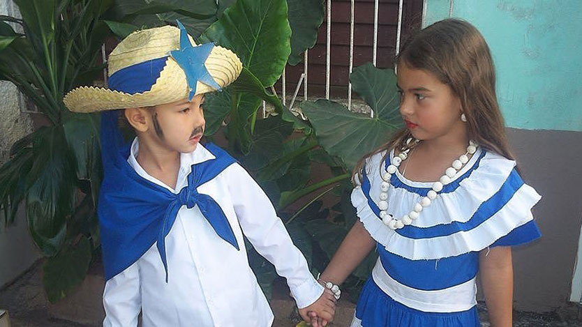 Niños del bando azul