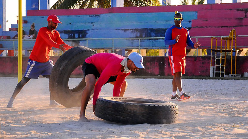 Entrenamiento de los peloteros