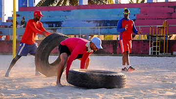 Entrenamiento de los peloteros