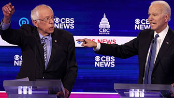 candidatos Joseph Biden y  Bernie Sanders