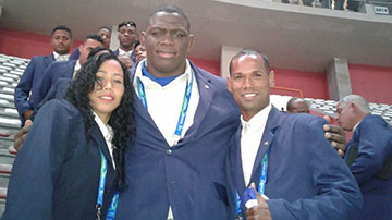 Yurima junto al gran Mijaín López (al centro) y Máikel Tritzant. 