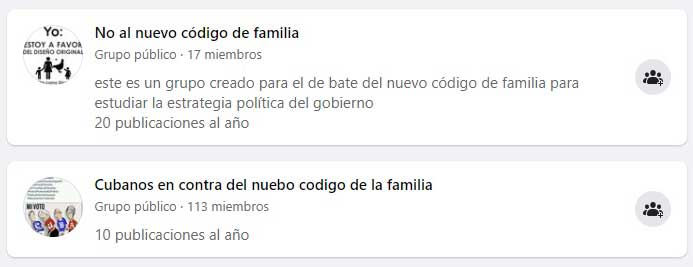  grupos contra codigo familias
