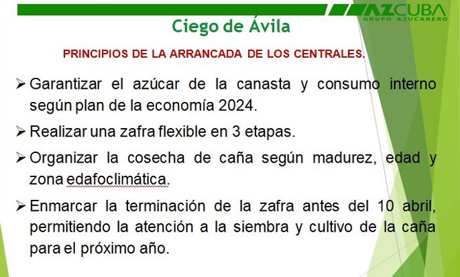 Principios de la arrancada de los centrales