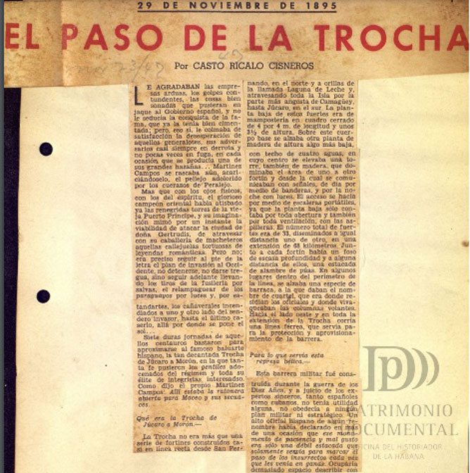 Trocha artículo de periódico