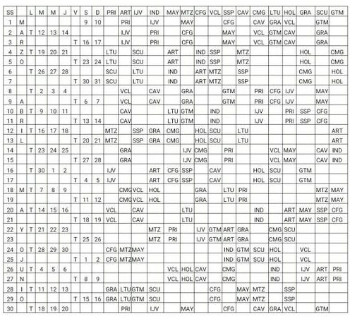  calendario