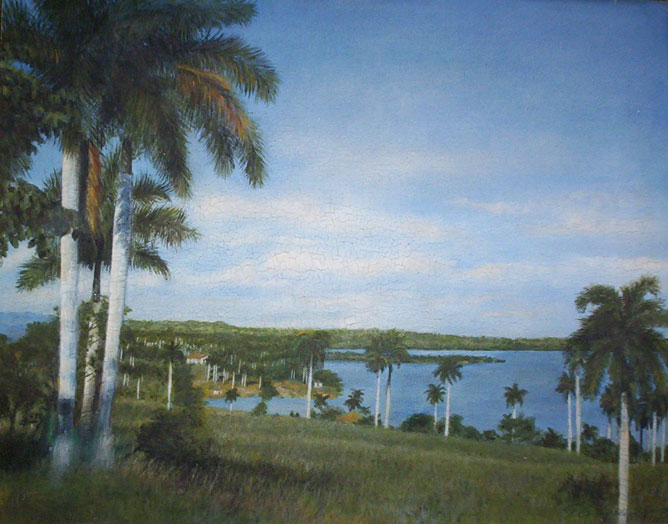 Imagen del Paisaje pintado por Florinda Monzón