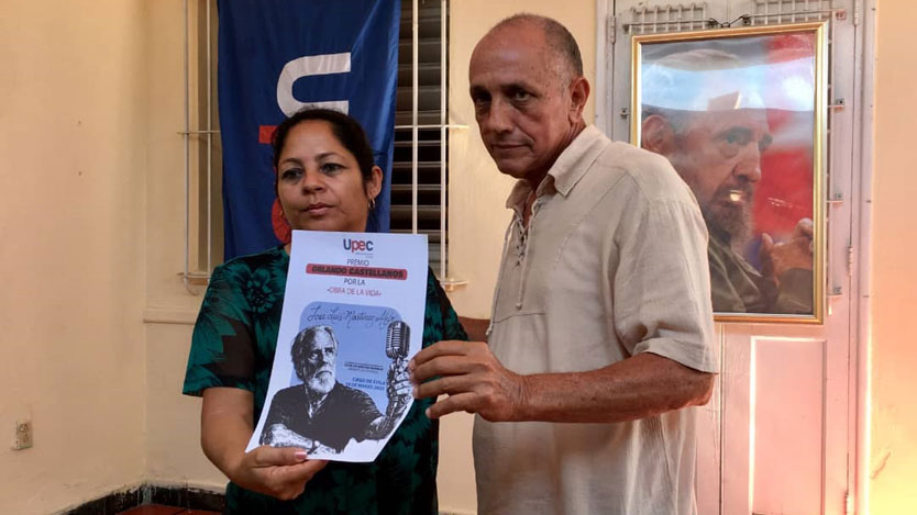 José Luis Martínez Alejo, ganador del premio Orlando Castellanos Molina por la Obra de la vida. Foto: Michel Guerra
