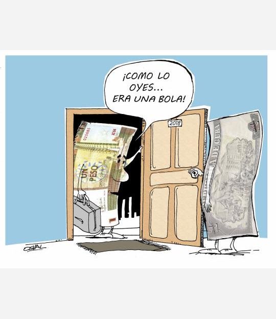 Caricatura: La bola y la doble moneda