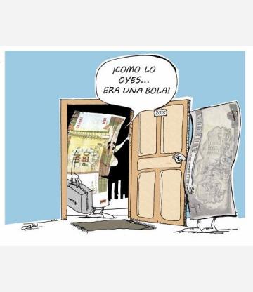 Caricatura: La bola y la doble moneda