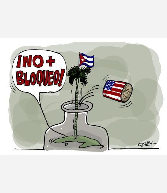 Caricatura: No + bloqueo