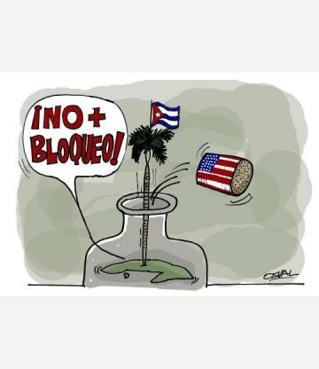 Caricatura: No + bloqueo