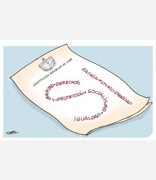 Caricatura: Sí, por la Constitución